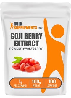 BulkSupplements BulkSupplements.com Wolfberry Extract Powder - Goji Berry Supplements, Goji Berry Extract, Herbal Supplement, Gluten Free, 1000mg per Serving, 100g (3.5 oz) (Pack of 1)  - Image 1