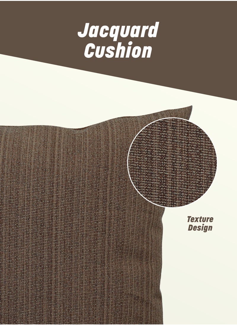 American Linen Jacquard Cushion with Assorted colors, Size 40X40 Cm Brown  - Image 3