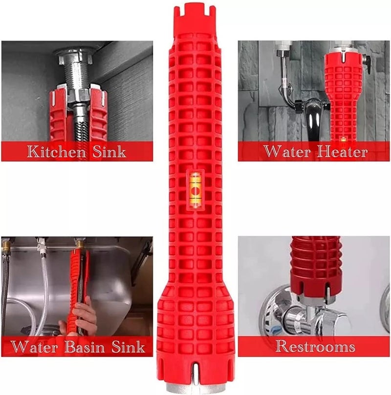 Helmik Helmik Sink Wrench Water Pipe Sink Faucet Installer Wrench Tool 8 in 1 Plumbing Tool for Basin Toilet Bathroom Pipe and Kitchen Smart Plumbing Tool  - Image 5