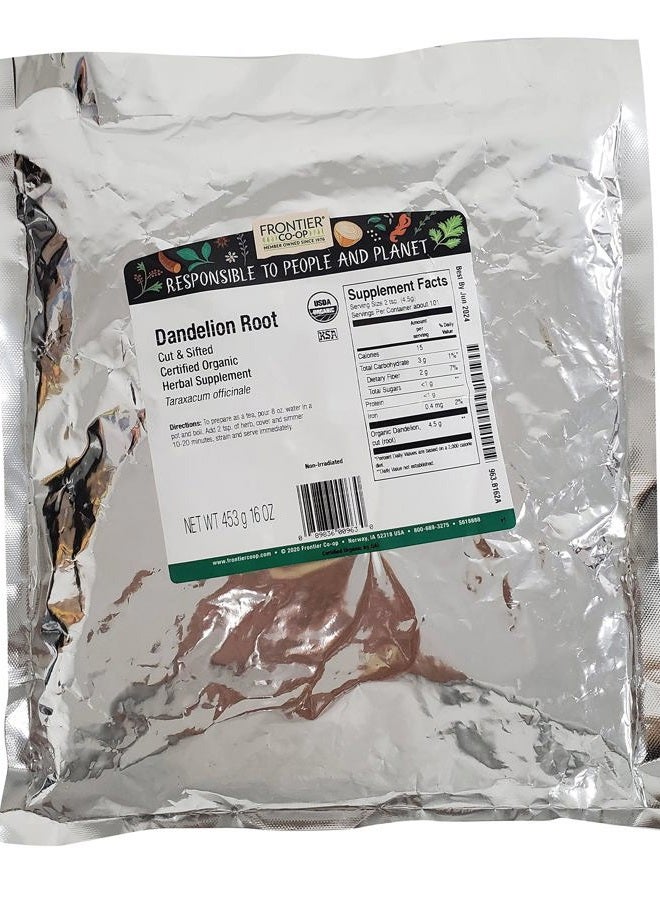 Frontier Co-op Frontier Herb Dandelion Root - Organic - Cut and Sifted - Bulk - 1 lb, Botanicals and Herbs, Dried Herbs 95%+ Organic  - Image 1