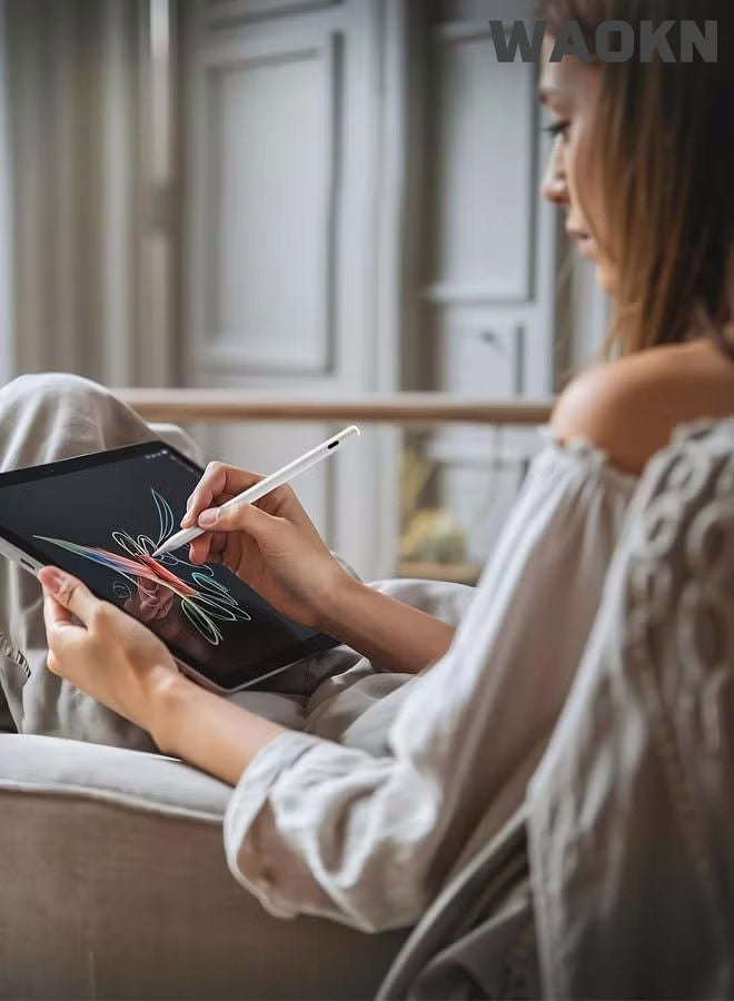 دبليو أيه أو كي أن قلم ستايلس لآيباد مع وظيفة رفض راحة اليد ، متوافق مع قلم رصاص نشط (2018-2022) ابل ايباد برو 11/12.9 بوصة ، ايباد 10/9/8/7/6 جيل ، ايباد اير 5/4/3 جيل ، ايباد ميني 6 / الجيل الخامس ، مع شحن سريع ورفض راحة اليد لهاتف ابل ايباد 2018 والإصدارات الأحدث ابيض - Image 5