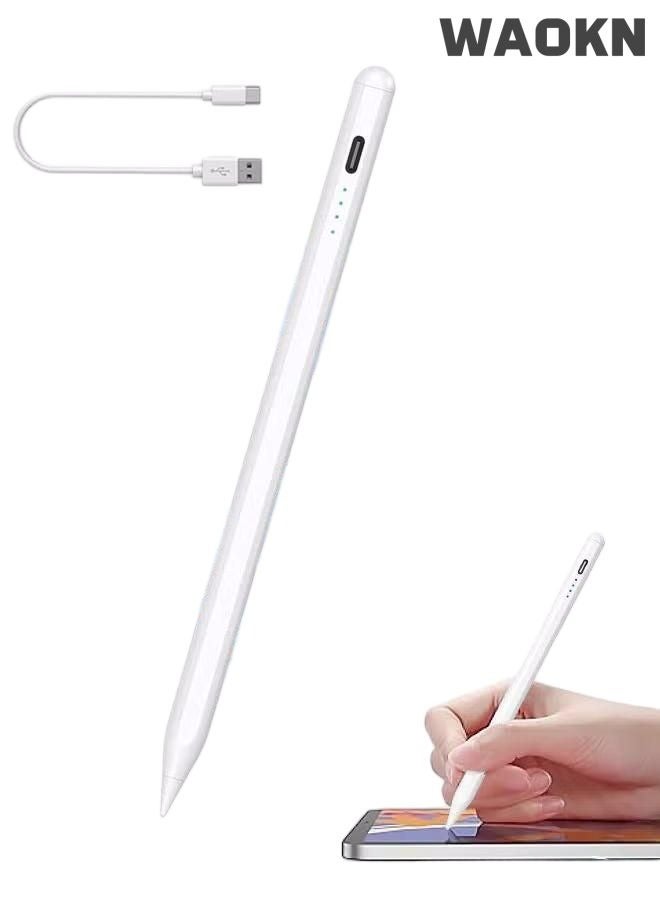 دبليو أيه أو كي أن قلم ستايلس لآيباد مع وظيفة رفض راحة اليد ، متوافق مع قلم رصاص نشط (2018-2022) ابل ايباد برو 11/12.9 بوصة ، ايباد 10/9/8/7/6 جيل ، ايباد اير 5/4/3 جيل ، ايباد ميني 6 / الجيل الخامس ، مع شحن سريع ورفض راحة اليد لهاتف ابل ايباد 2018 والإصدارات الأحدث ابيض - Image 1
