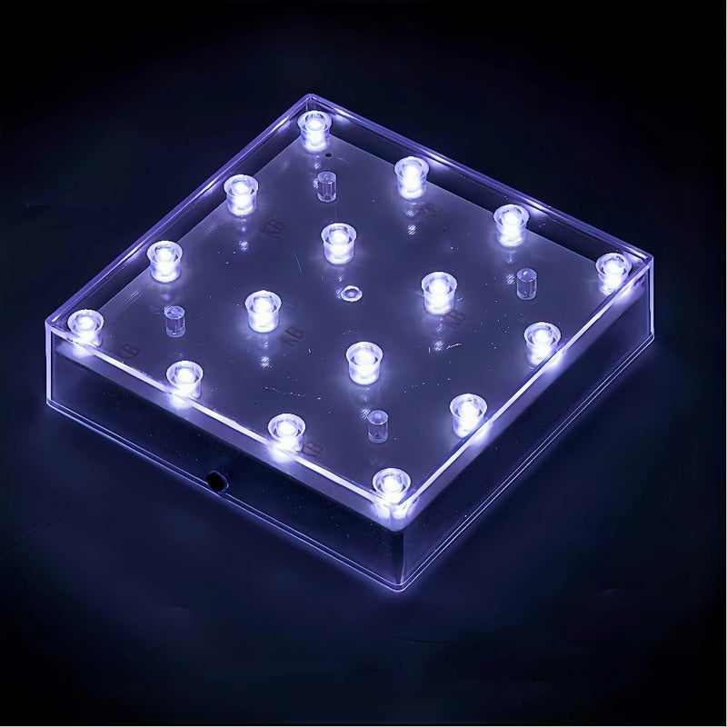 Simplelight4you Store Simplelight 5 Inch Square LED Light Base - Perfect for Glass Art, Ideal Led Display for Vases, Centerpieces (5inch Square LED Vase Base Light, White) - Image 2