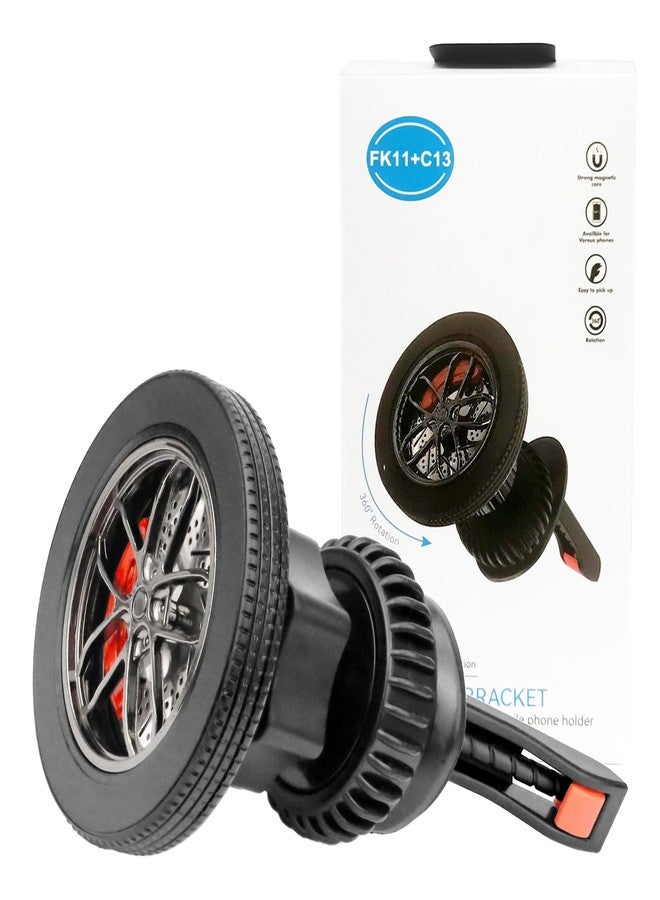Vynora Magnetic Car Phone Holder, Car Mount, 360° Rotation Phone Holder with 2 Magnetic Rings, Car Accessories Compatible with Smartphones, Car Models - Image 1