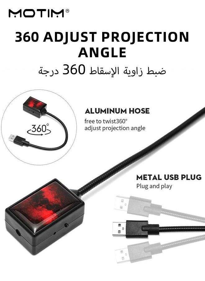 موتيم مصباح ديكور سقف السيارة LED، مصباح LED داخلي للسيارة، مصباح ليلي رومانسي عارض للنجوم USB، يدور تلقائيًا  - Image 2