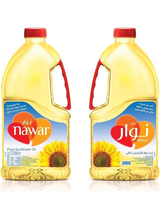 Nawar Pure Sunflower Oil, 1.5L - Pack of 2 (Twin Pack) - Image 1