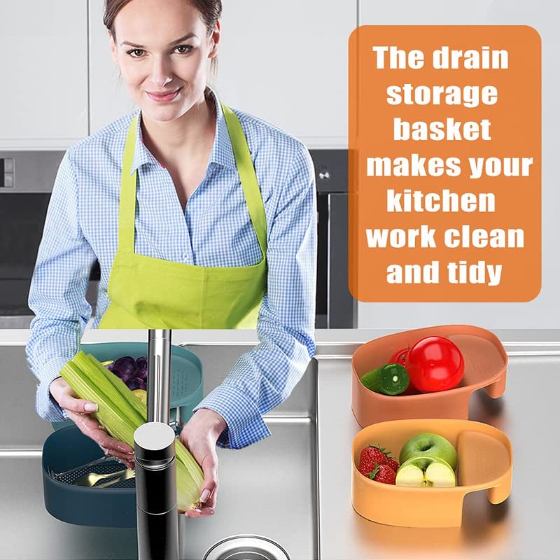 SANGAM TRADERS Sink Strainers for Kitchen Sink Plastic Sink Strainers Colander Basket Multifunction Hanging Baskets Food Storage Basket for Filter Kitchen Waste Wash Vegetables FruitsPasta - Image 5