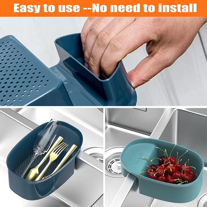 SANGAM TRADERS Sink Strainers for Kitchen Sink Plastic Sink Strainers Colander Basket Multifunction Hanging Baskets Food Storage Basket for Filter Kitchen Waste Wash Vegetables FruitsPasta - Image 2