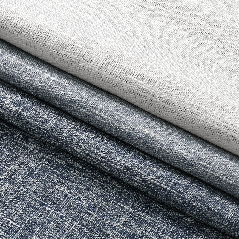 Central Park Ombre Full Blackout Curtain Panels Linen Texture Noise Reducing Triple Weave Farmhouse Bedroom Drapes 108 Inches Long 100 Room Darkening Window Treatment Set, Cream White to Indigo Blue, 50"Wx108"Lx2 - Image 2