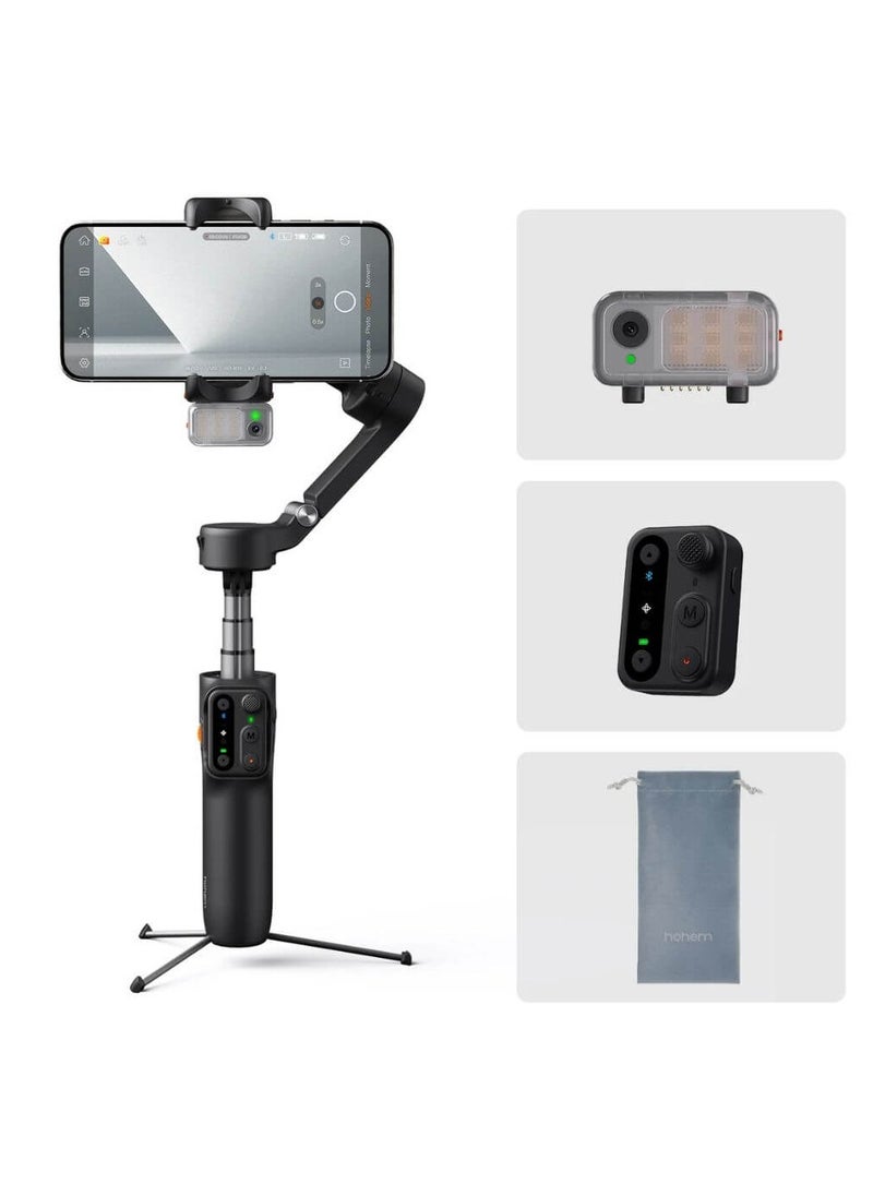 hohem - hohem iSteady V3 Gimbal Stabilizer for Smartphone, AI Tracker Fill Light,Detached Remote,Built-in Tripod Extension Rod,2024 Upgraded - Image 1