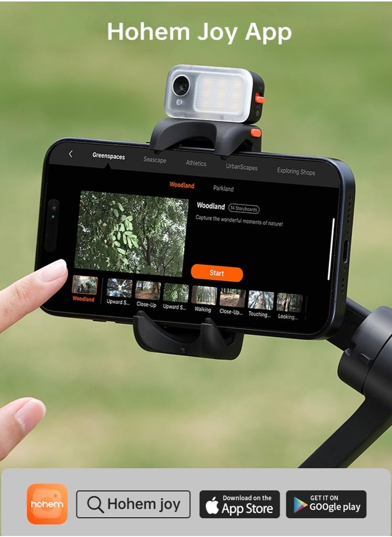hohem - hohem iSteady V3 Gimbal Stabilizer for Smartphone, AI Tracker Fill Light,Detached Remote,Built-in Tripod Extension Rod,2024 Upgraded - Image 1