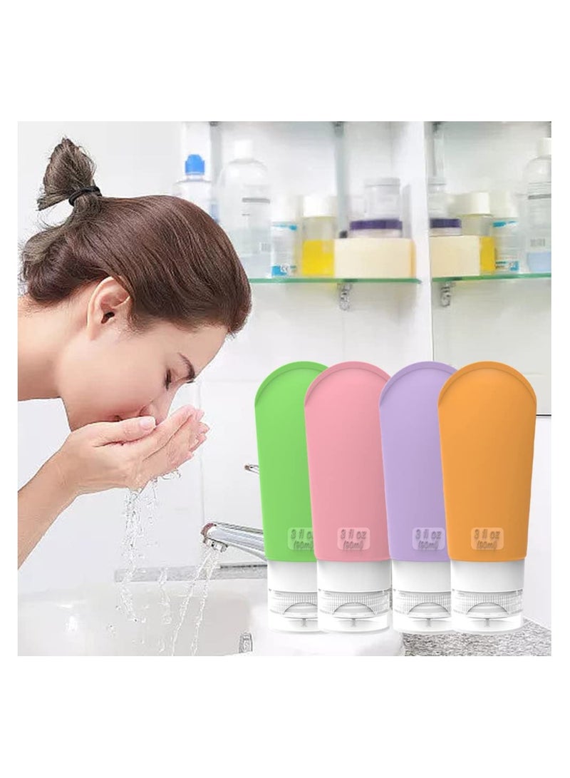 SYOSI 16 Pcs Travel Bottles Set for Toiletries Silicone Leakproof Refillable Containers TSA Approved Portable Squeezable for Shampoo Body Wash - Image 3