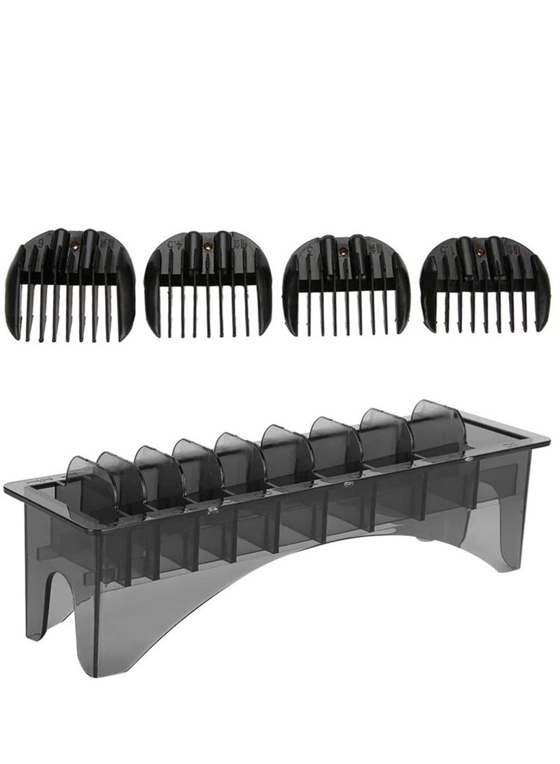 SYOSI Clipper Guard Holder, Rectangular Plastic Guide Comb Storage Box, 10 Grid Clipper Guard Holder Clippers Box Case Master with Rectangle Combs Guides Universal Base Tools Container Barbershop - Image 3