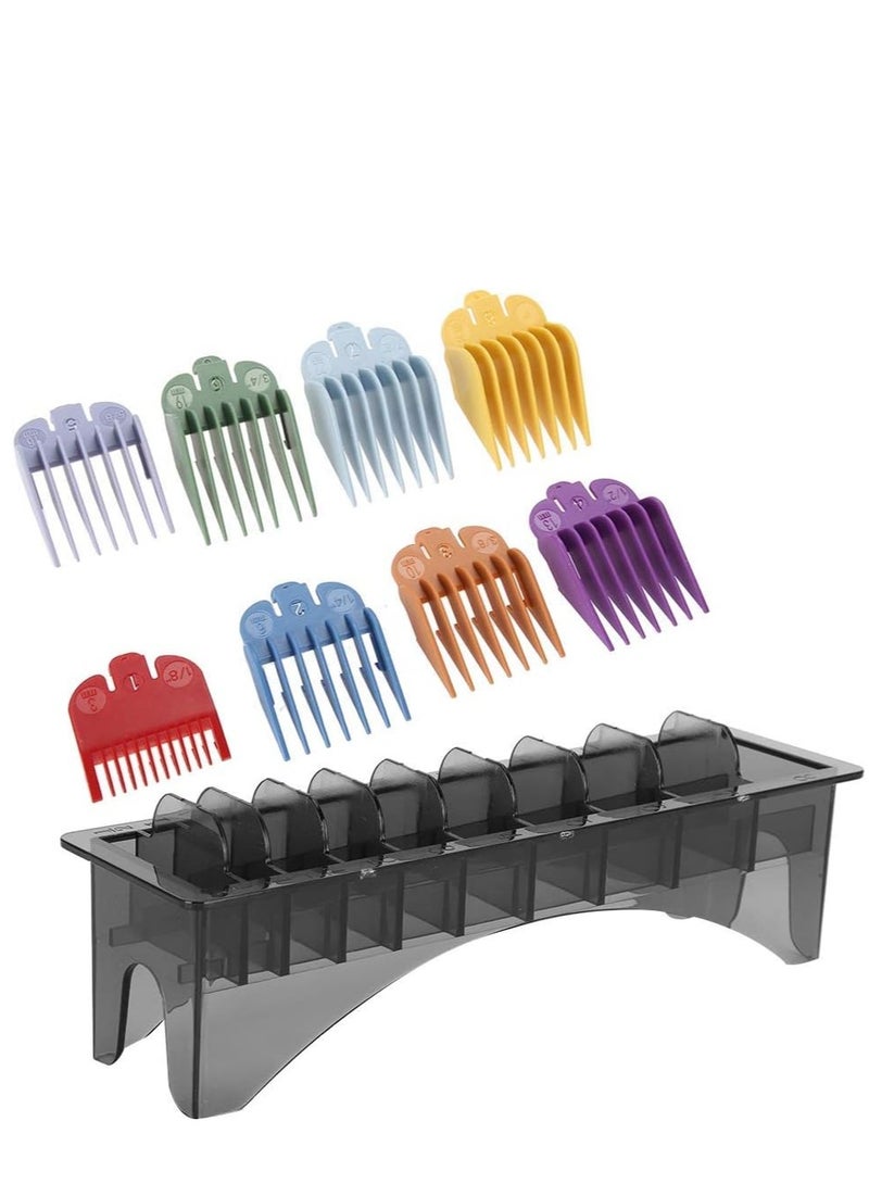 SYOSI Clipper Guard Holder, Rectangular Plastic Guide Comb Storage Box, 10 Grid Clipper Guard Holder Clippers Box Case Master with Rectangle Combs Guides Universal Base Tools Container Barbershop - Image 2