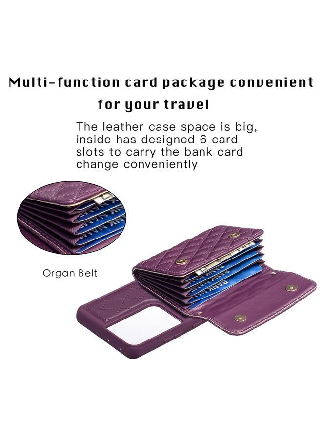 S-TOP Case For Samsung Galaxy S21 Ultra 5G Horizontal Wallet Rhombic Leather Phone Case - Image 4