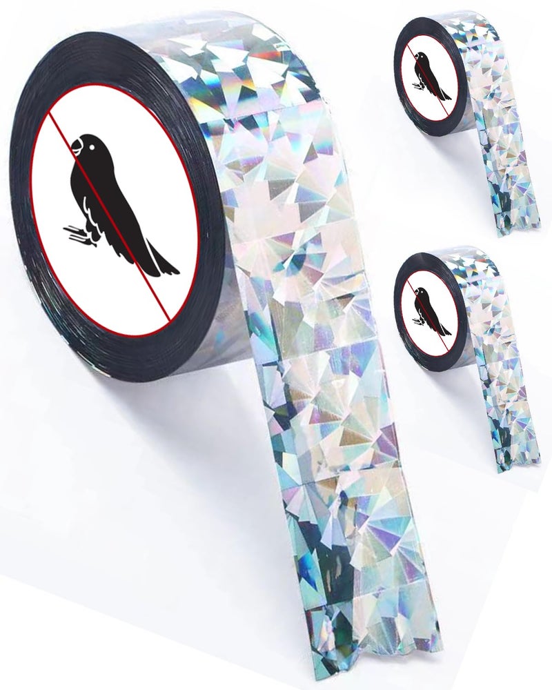 sousac 2502 Ft Bird Scare Tape Ribbon Double Sided Holographic Flash Reflective Bird Tape Deterrent Visual Audible Bird Repellent Devices for Outdoor Garden Balcony Irregular - Image 2