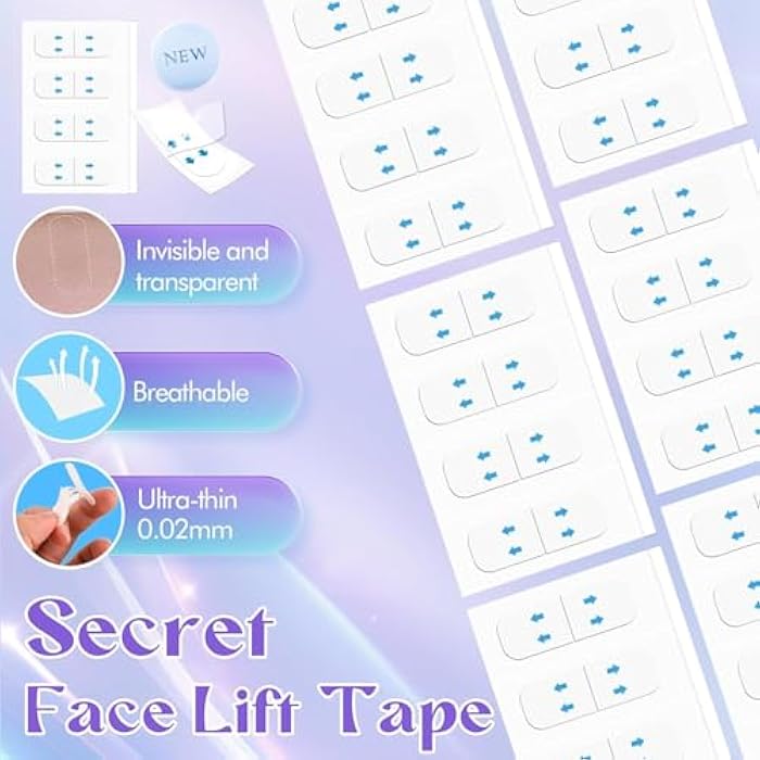 DIWUMO Neck Tape Lifting Invisible,140PCS Face Tape Lifting Invisible Face Lift Tape,Neck Lift Tape Face Lifter Tape for Makeup Instant Face Lift Facial Tape for Women Double Chin Jowls Eyebrow Sagging Skin - Image 3