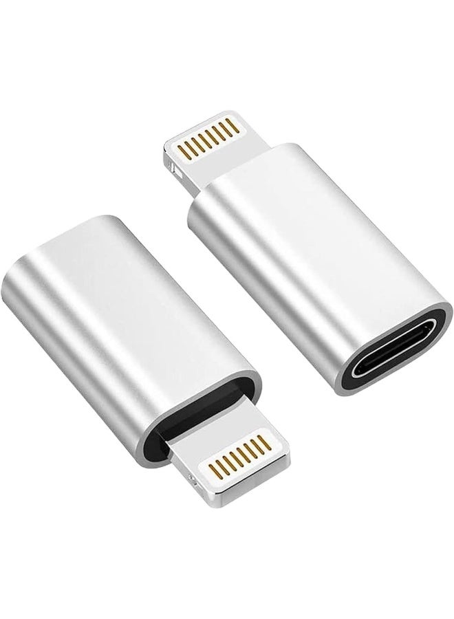Pack Of 2) USB C Female To Lightning Male Adapter Support Charging And Data Transmission USB  - Image 1