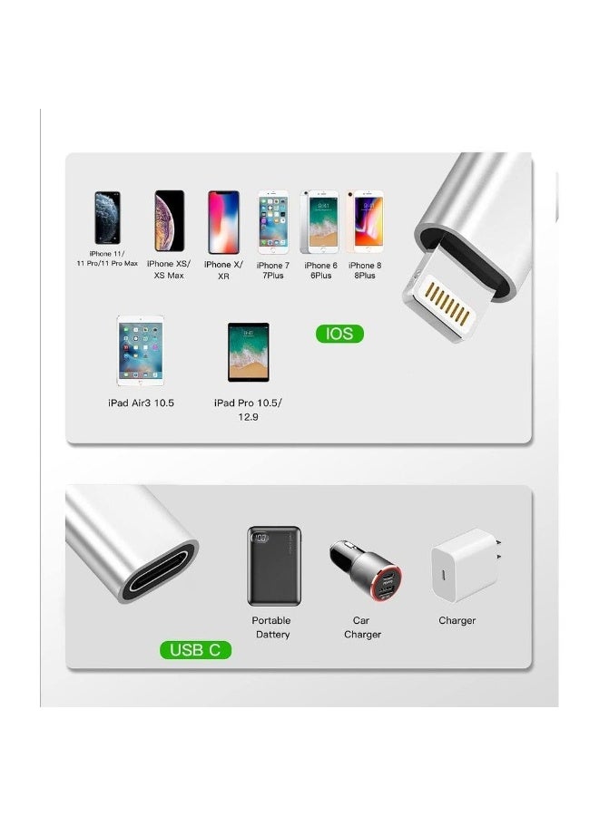 Pack Of 2) USB C Female To Lightning Male Adapter Support Charging And Data Transmission USB  - Image 2