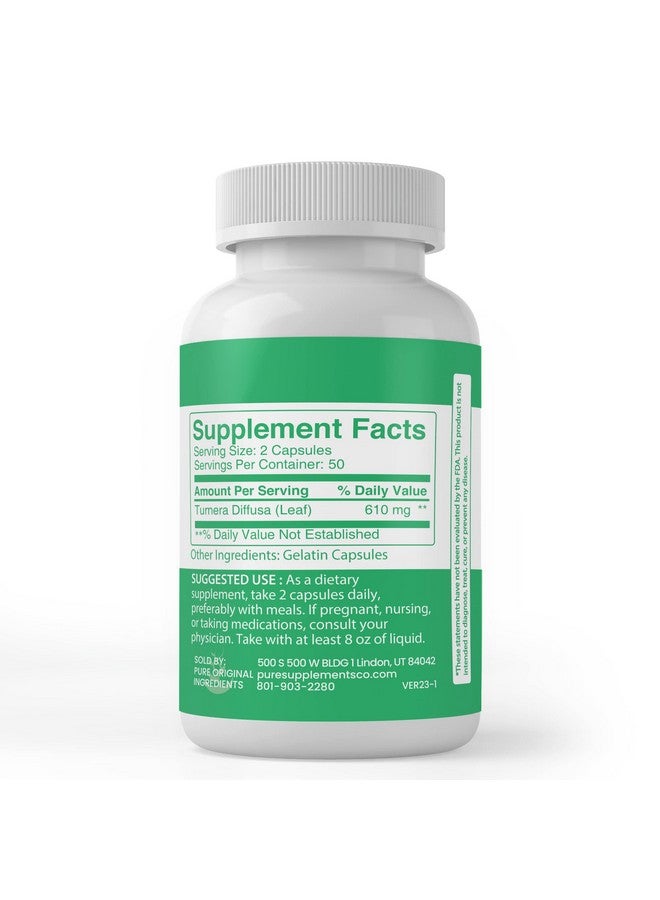 PURE ORIGINAL INGREDIENTS PURE ORIGINAL INGREDIENTS Damiana Leaf, 100 Capsules, Always Pure, No Additives Or Fillers, Lab Verified - Image 2