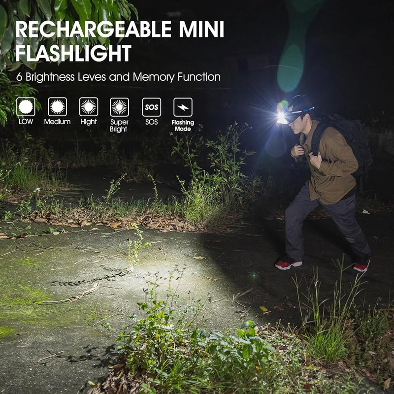 WUBEN E7 1800 Lumen Torch Light with Magnet - Super Bright 6 Modes EDC Flashlight, Typ-C Rechargeable LED Flash Light; IP68 Pocket Flashlight for Headlamp Use, Rescue, Camping - Image 4