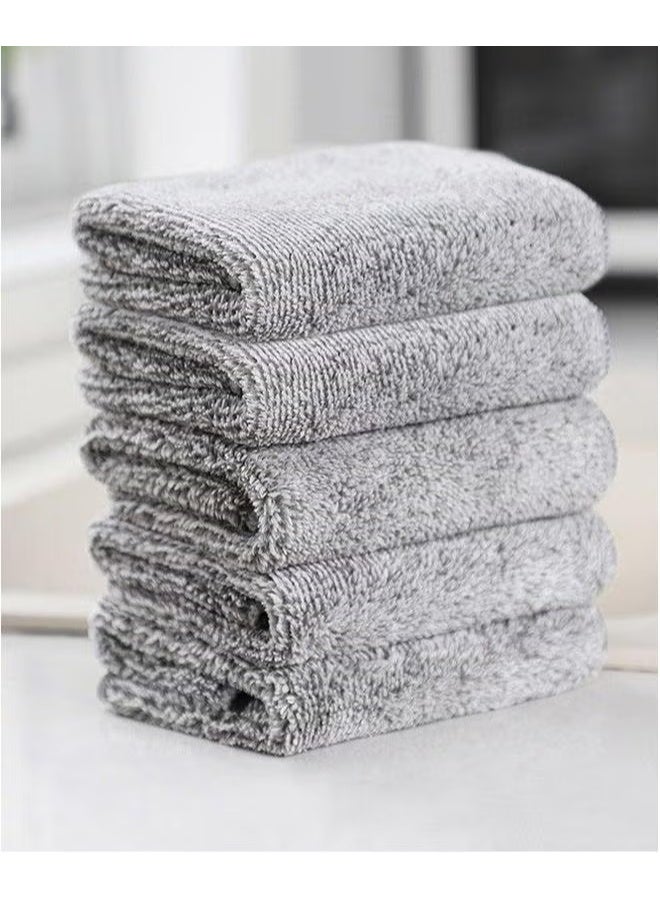EETU Microfiber Cleaning Cloth,5 Pcs Kitchen Rags,High Absorbent Towels,Reusable Dish Cloth,Cleaning Cloth For Dishes,Quick-Drying Bath Clean Towels,Rags Home Car,Grey 30x30cm - Image 1