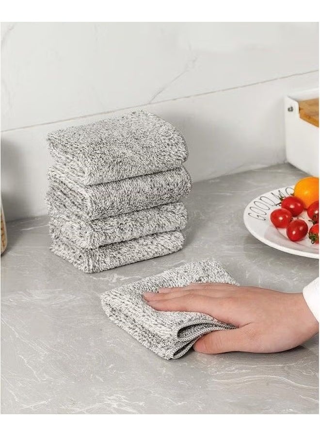 EETU Microfiber Cleaning Cloth,5 Pcs Kitchen Rags,High Absorbent Towels,Reusable Dish Cloth,Cleaning Cloth For Dishes,Quick-Drying Bath Clean Towels,Rags Home Car,Grey 30x30cm - Image 4