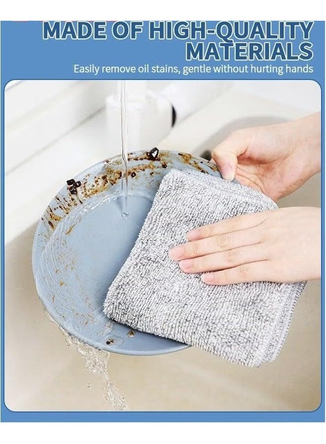 EETU Microfiber Cleaning Cloth,5 Pcs Kitchen Rags,High Absorbent Towels,Reusable Dish Cloth,Cleaning Cloth For Dishes,Quick-Drying Bath Clean Towels,Rags Home Car,Grey 30x30cm - Image 3