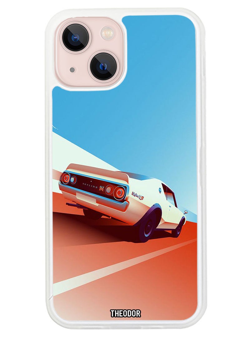 Theodor Protective Case Anti Scratch Shock Proof Cover For APPLE IPHONE 14 Nissan Skyline (White Bumper) - Image 1