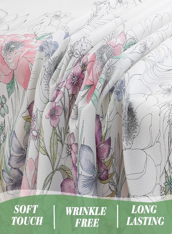 SASTYBALE Colorful Pastoral Wildflowers Floral Tablecloth, 52 x 70 Inch Rectangle Linen Textured Wrinkle Resistant Washable Waterproof Decorative Table Cover for Indoor Outdoor Home Dining - Image 5