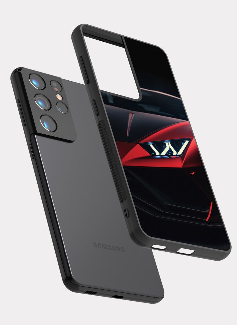 بكسلات كفر سامسونج جالكسي اس 21 الترا لمبرجيني هوراكان احمر - Image 2