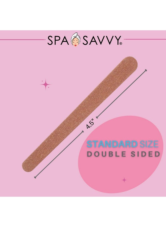 Spa Savvy Nail File Set 100 Count Double Sided 4.5 Inch Emery Board Nail Files For Natural Nails Care Pedicure And Manicure Tools - Image 3
