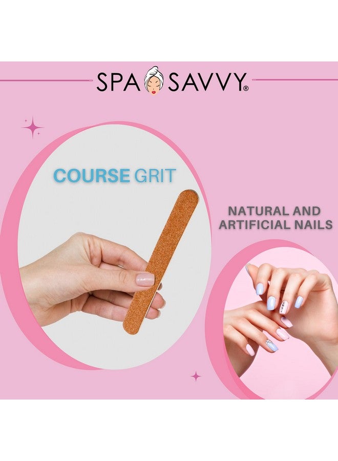 Spa Savvy Nail File Set 100 Count Double Sided 4.5 Inch Emery Board Nail Files For Natural Nails Care Pedicure And Manicure Tools - Image 4