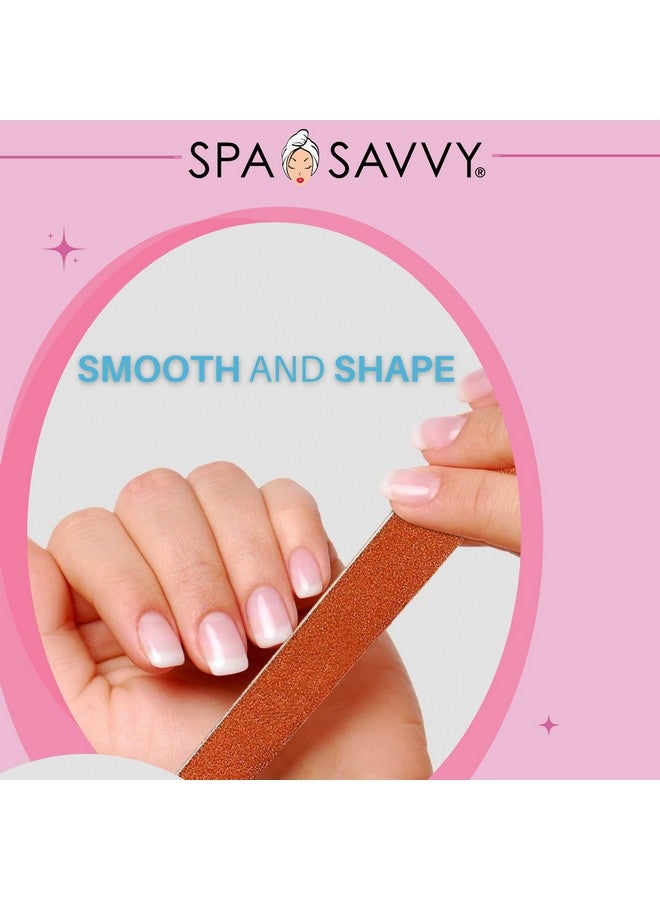 Spa Savvy Nail File Set 100 Count Double Sided 4.5 Inch Emery Board Nail Files For Natural Nails Care Pedicure And Manicure Tools - Image 5