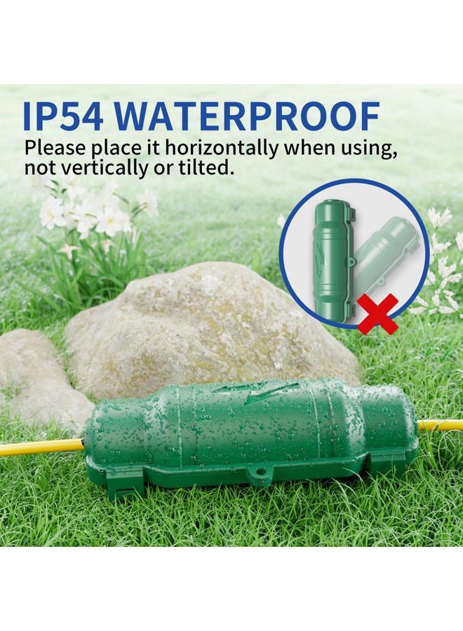 Cismorvex 6 Pack Outdoor Extension Cord Safety Cover with Waterproof Seal IP54 Water-Resistant, Weatherproof Electrical Connection Box with 2 Latches, Plug, Socket, Holiday Decoration Light, Green - Image 5