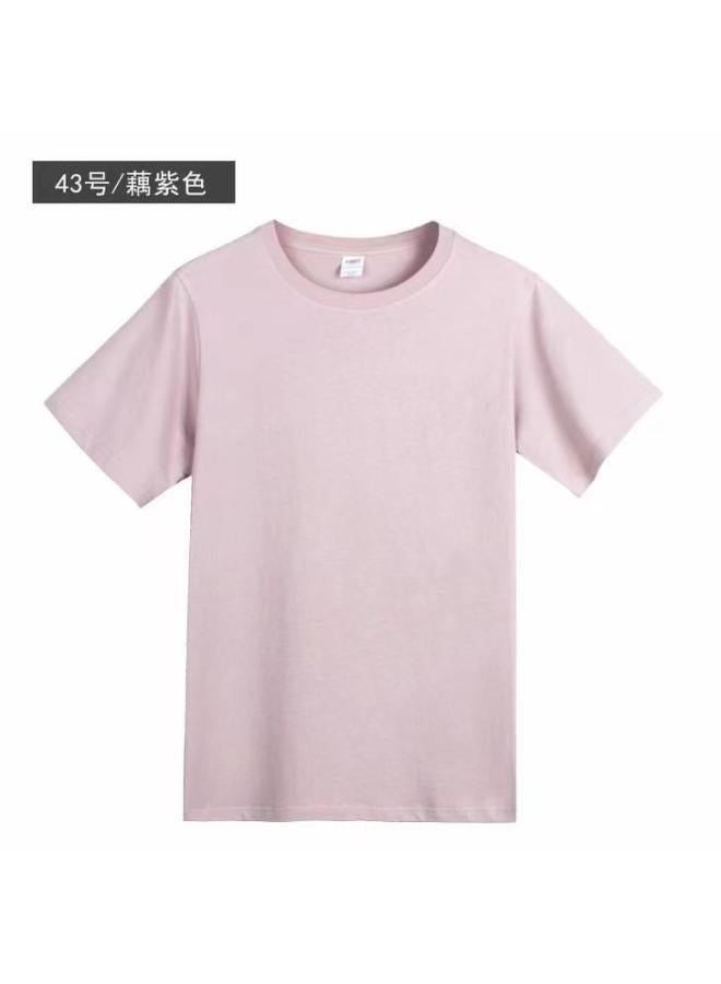 Song Feng Ya Heavy Pure Cotton Solid Color Short Sleeve Plus Size Loose Men's And Women's T-shirt Half Sleeve Round Collar Fashion Pullover Top 