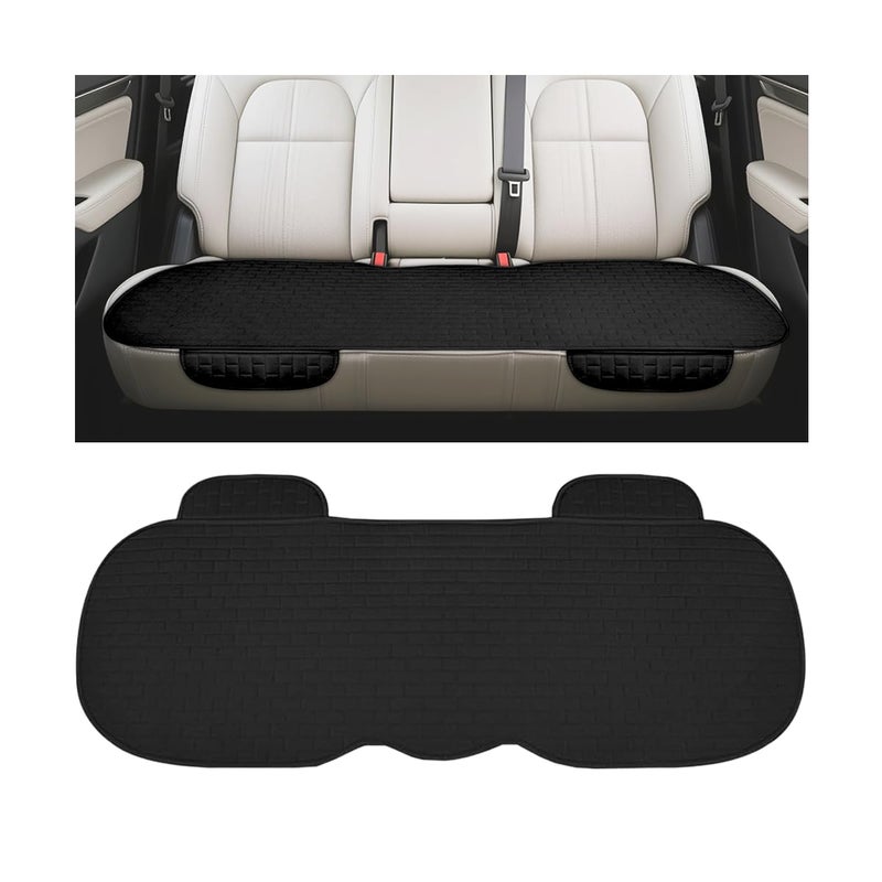 Ywdiml Car Back Seat Cover, Anti-Slip Long Comfortable Vehicle Rear Chair Protectors with Storage Pocket, Breathable Automotive Back Bench Cushion Pad, Universal for SUV Sedan Truck (Black) - Image 1
