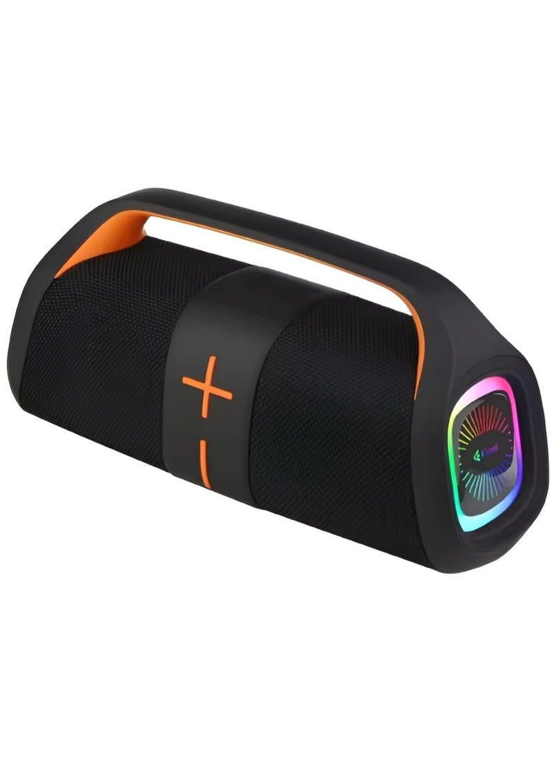 Kisonli - K12 - Bluetooth Speaker - W20 - Supports TF card, U disk, aux - Deep Bass - RGB Lighting - 3600mAh Battery - Powerful Stereo Sound - Black - Image 1