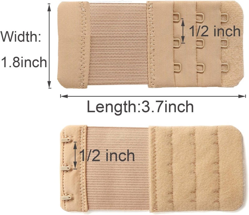 SAMGU Store Women's Bra Extenders 2 Hook / 3 Hook / 4 Hook / 5 Hook / 6 Hook, Soft Stretchy Back Bra Extension Strap - Image 2