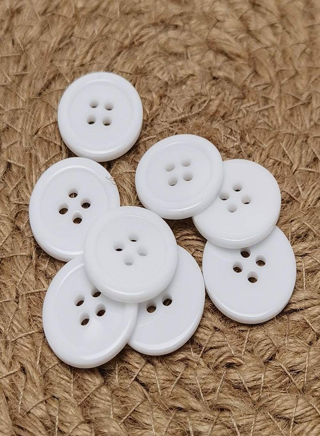 Chenkou Craft Mix Color Plastic Resin Circle Big Button 4 Holes DIY Craft Sewing 20mm 100pcs (White, 3/4"(20mm)) - Image 2
