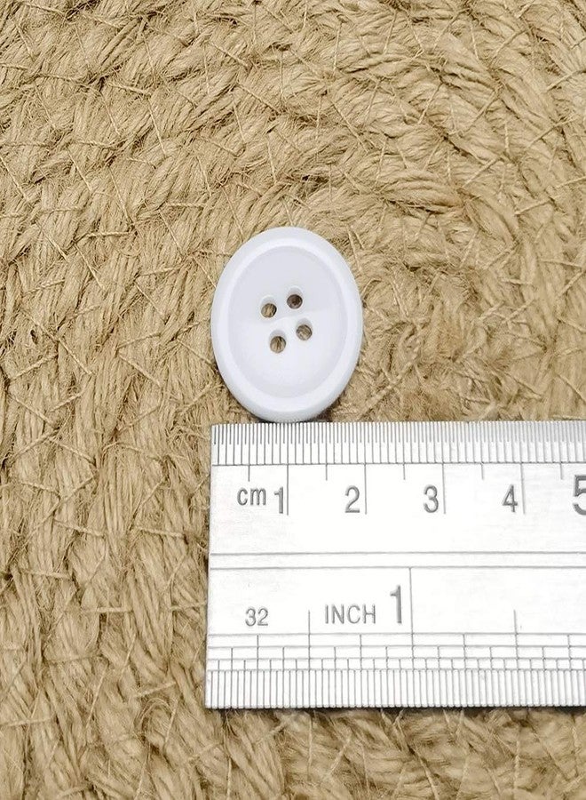Chenkou Craft Mix Color Plastic Resin Circle Big Button 4 Holes DIY Craft Sewing 20mm 100pcs (White, 3/4"(20mm)) - Image 3