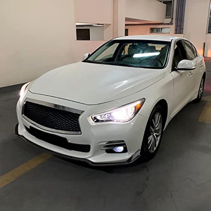 Spec-D Tuning Glossy Black Front Bumper Lip Spoiler Splitter 3PC Style Compatible with Infiniti Q50 2014-2017 - Image 2