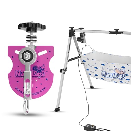MamaLaps Automatic Baby Cradle Kit | SS Folding cradle Kit | Mild Steel Automatic Ghodiya Kit (Pink) (Cradle not included) - Image 1