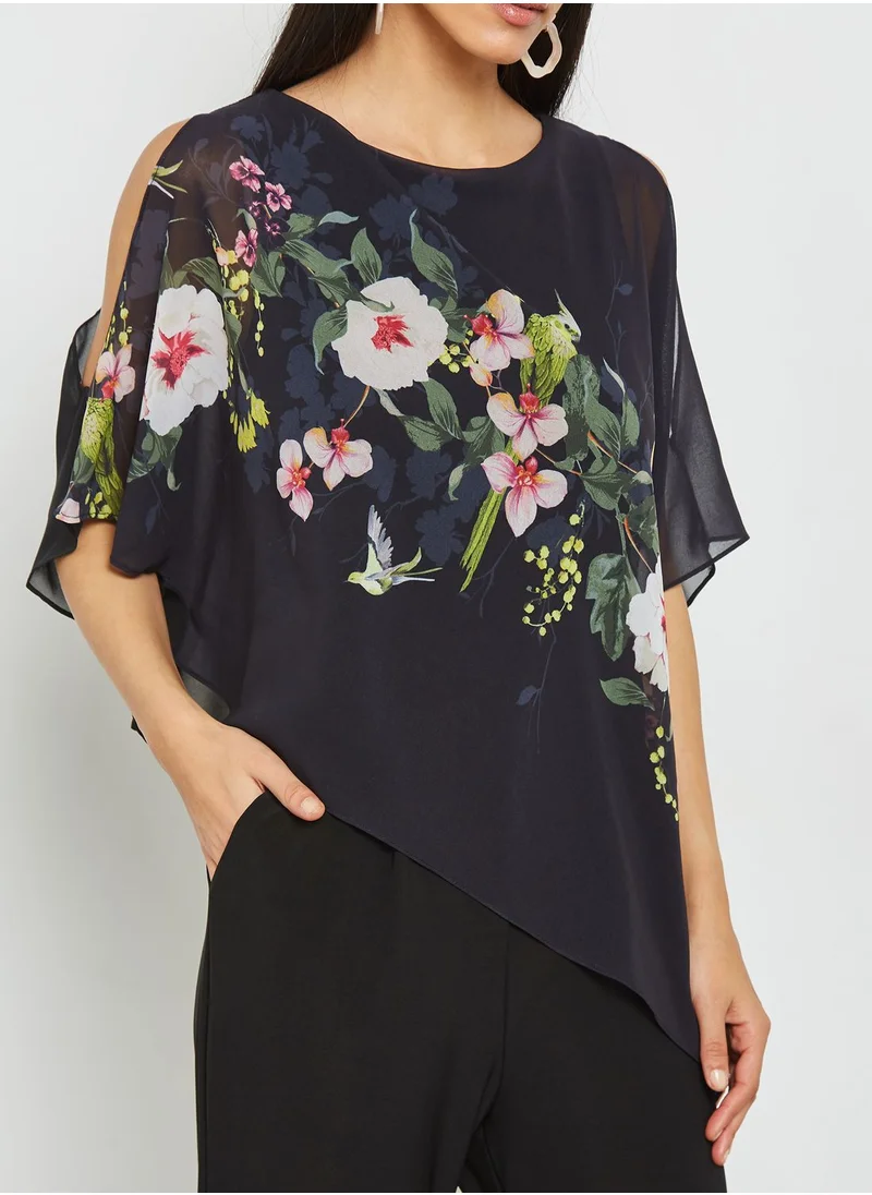 Wallis Printed Overlay Jumpsuit