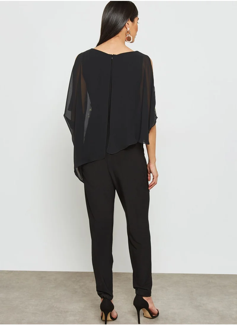 Wallis Printed Overlay Jumpsuit