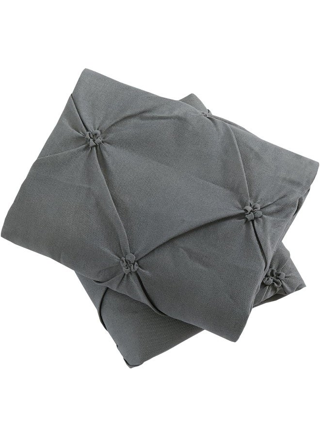 Vaulia Lightweight Soft Microfiber Pillow Shams, Well Crafted Pinch Pleat, Standard Size (20x26) Grey Color Set of 2 - Image 2