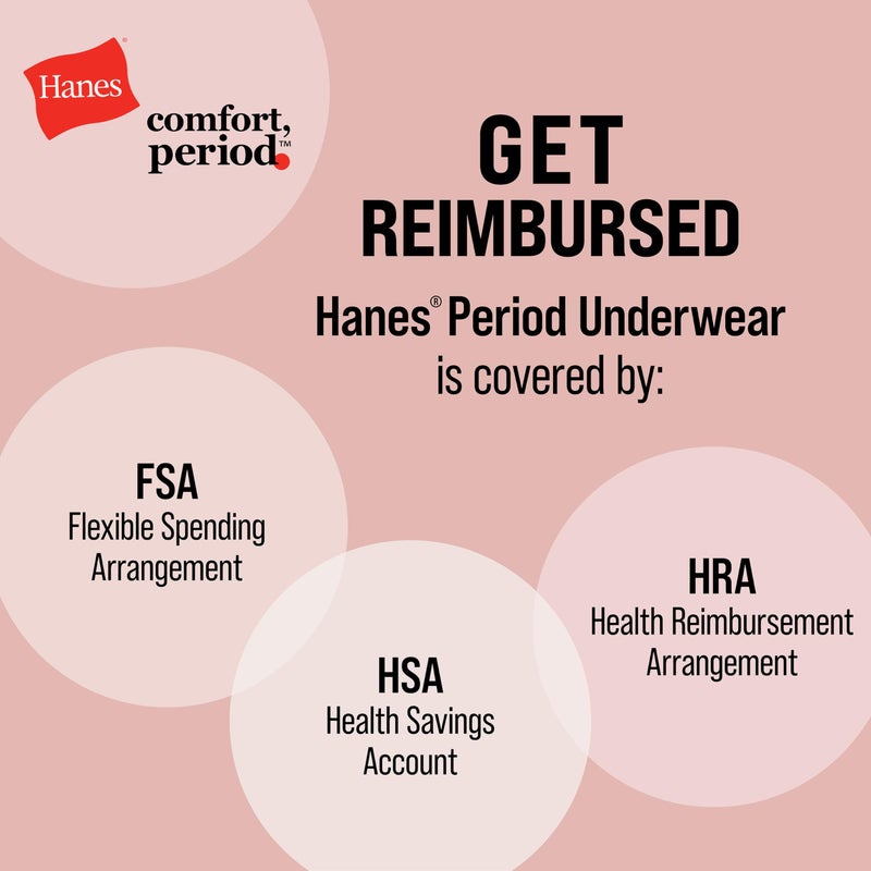 Hanes شورتات هانز النسائية المريحة، فترة. شورتات بوكسر، حماية فائقة بعد الولادة وفترة، عبوة 2 - Image 5
