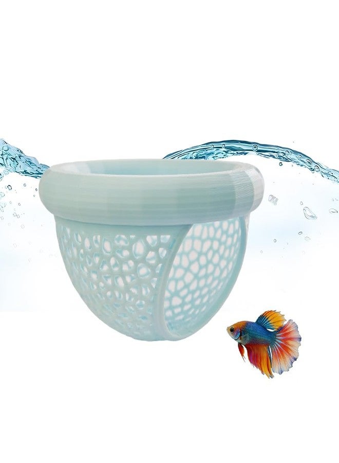 Liyujuping Floating Betta Hammock and Shrimp Feeder, Cave and Hammock, Small Fish Feeding Ring & Resting Spot, Fish Tank Accessories (Light Blue) - Image 1