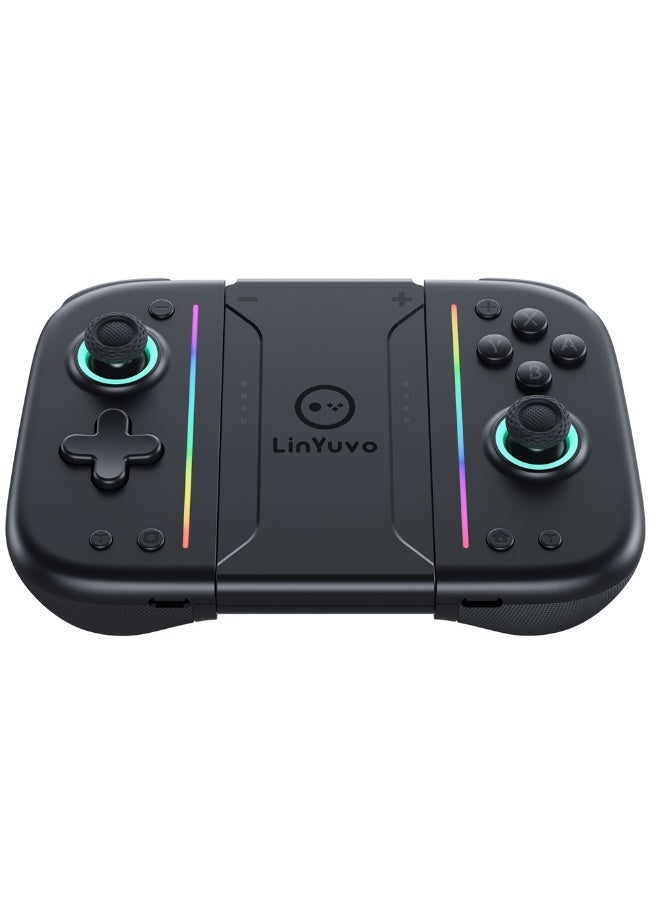 general Classic Joycon LinYuvo KS52 Bluetooth Game Controller for Switch, Switch Lite, Switch OLED with Color RGB Light, Super Smart Joystick, 1000mAh Battery, Six-Axis Gyroscope, Turbo Function, Adjustment Dual Vibration, Custom Back Key Macro Programming, ABXY Mechanical Buttons, Multi-Level Cross Key - Image 4