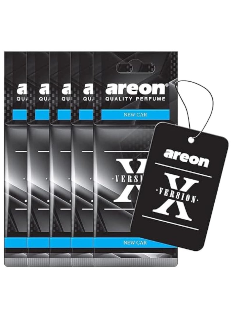 معطر هواء الإصدار X بنكهة السيارة الجديدة، عبوة من 5 قطع